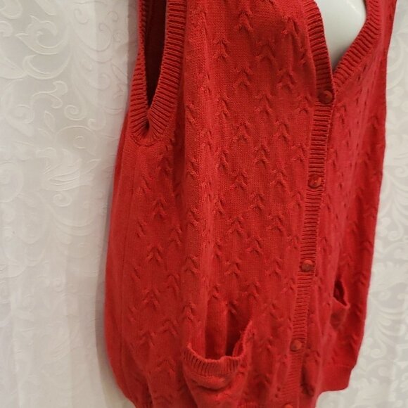 TABI International Vest Red Knit Ladies Womens Size  XL - Picture 3 of 9